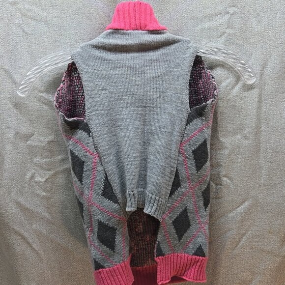 Dog Argile Sweater, Vibrant Life, Lg Pink, Grey, Gray, Diamonds, Knit Ribbed Hem - Picture 7 of 9